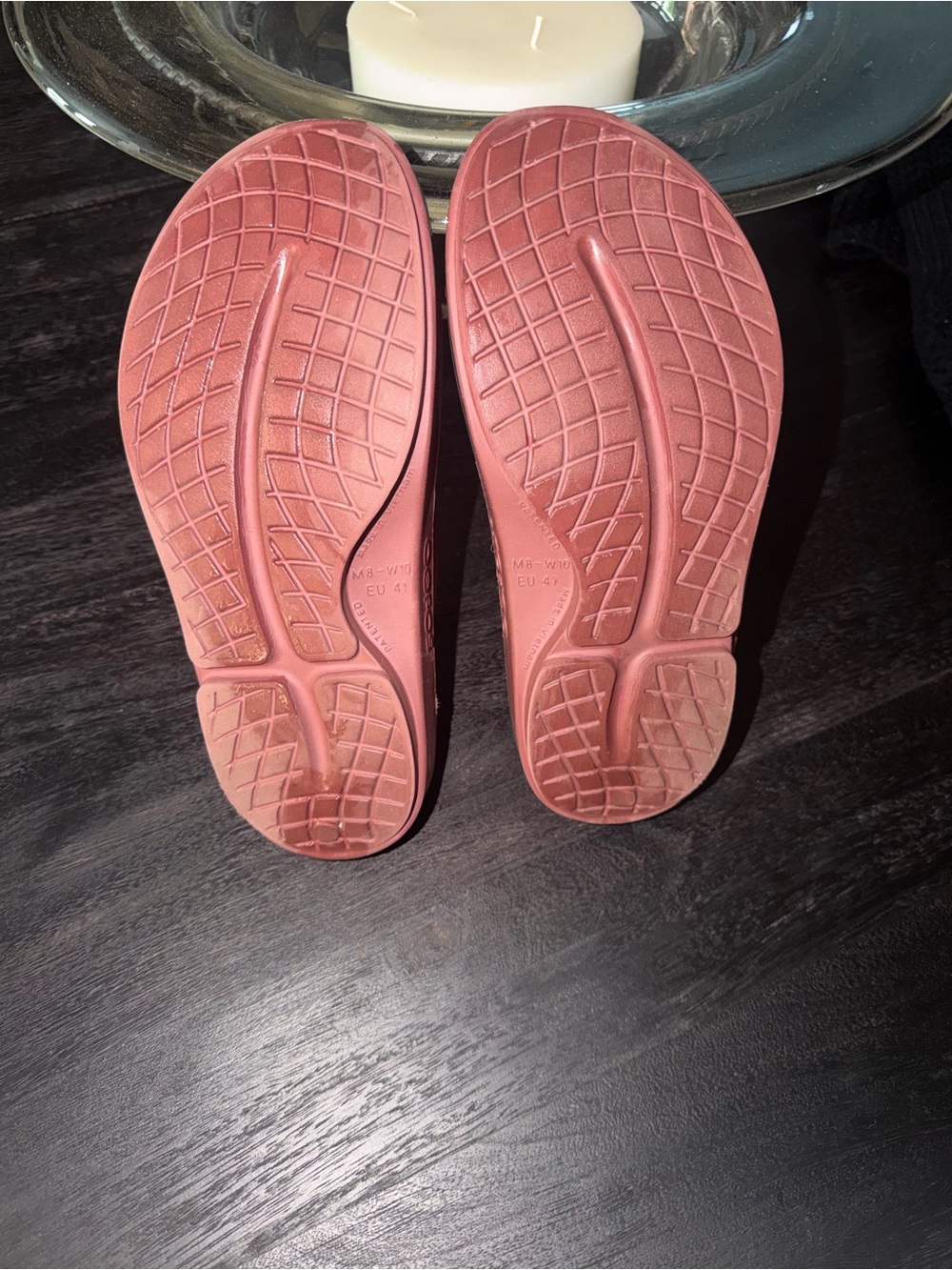 OOFOS Slide Sandals in MERLOT - Picture 2 of 5